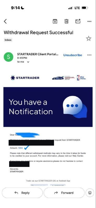 Withdrawal confirmation shared by a member